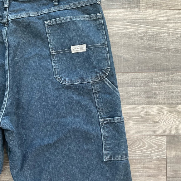 42x32 NWT Wrangler Carpenter Jeans Men’s Blue Dark Wash Relaxed 94LSWQW - Picture 11 of 14